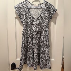 Altar'd State Black and White Floral Mini Dress